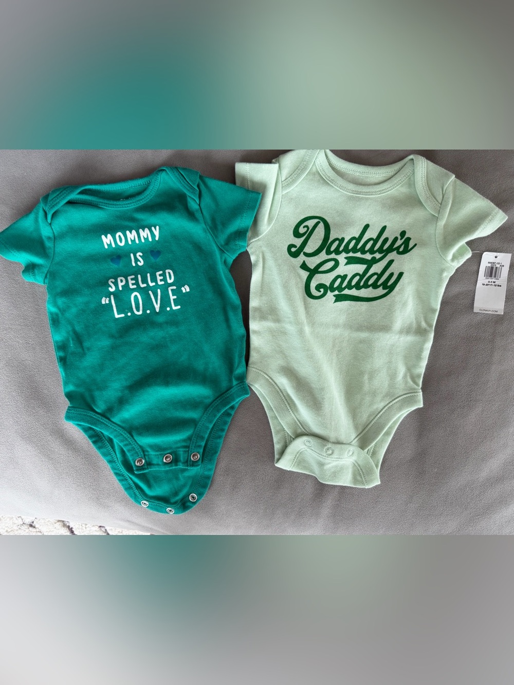 Green & Mint Baby One-Piece Bodysuits - Set of 3